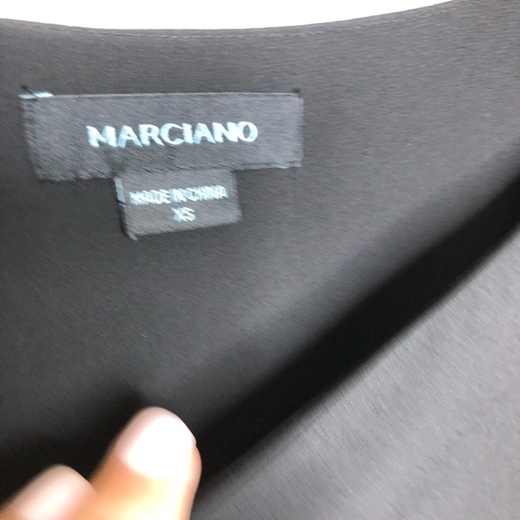 Marciano Sequin Rose Detail Shift Dress Size XS Black Long Sleeve - Picture 8 of 9